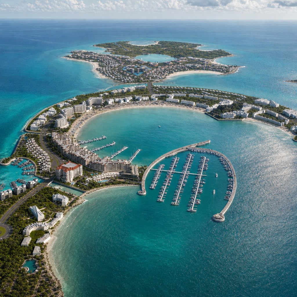 Privatstrand Al Marjan Island türkisblaues Wasser